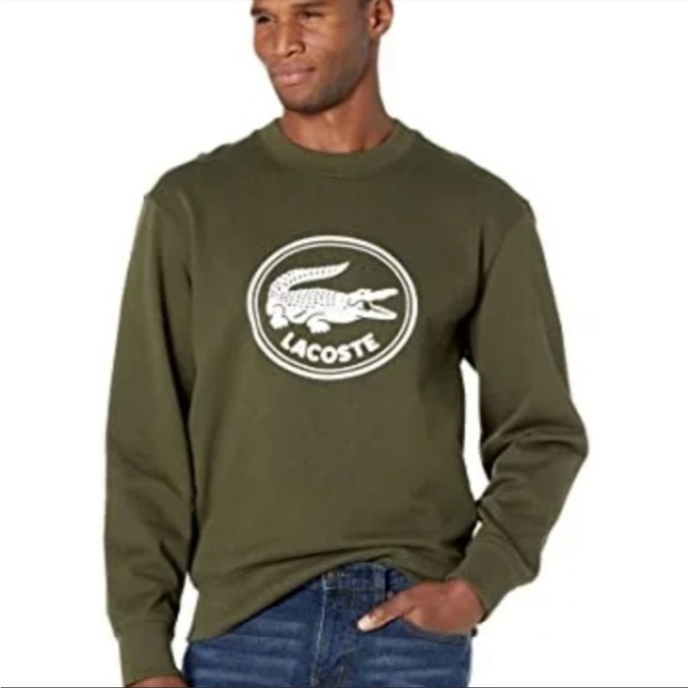 Lacoste Classique Graphic Crewneck Sweatshirt Green- Size S - NWT
